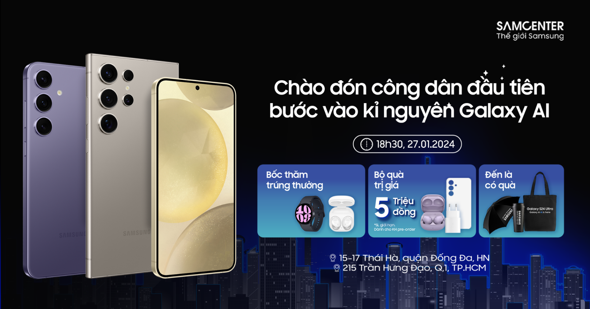 Hình ảnh cho danh mục Event Trả Hàng Và Mở Bán Galaxy S24 Series Tại SamCenter